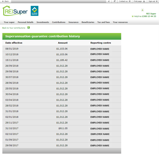 Superfacts - Employer SG contribution history